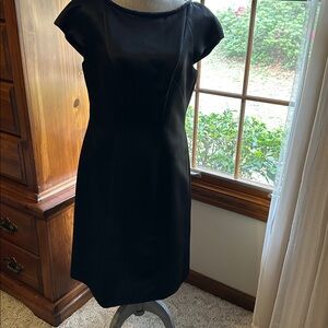 Brooks Brothers Black Sheath Mini Dress with Cowl Neck